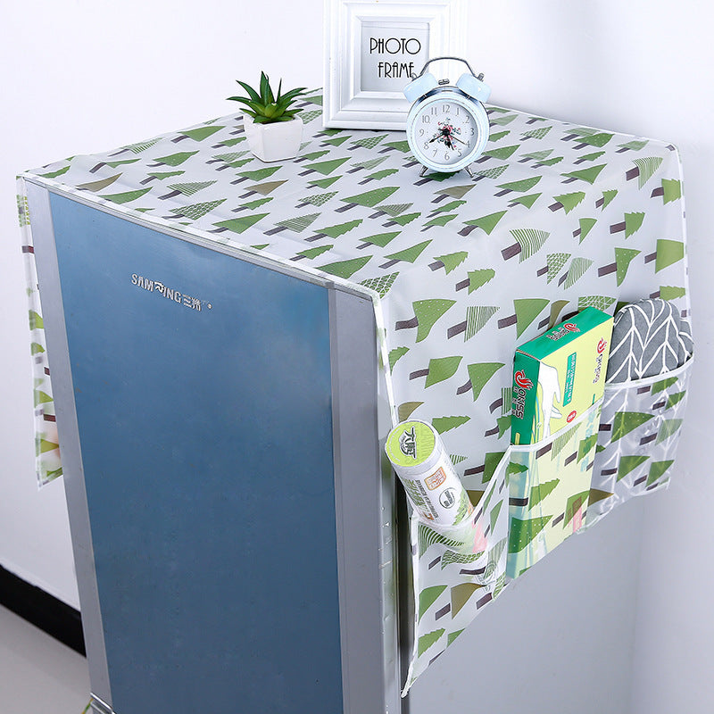 Refrigerator Dust Cover Simple Transparent Waterproof Storage Bag for Single/Double Door Refrigerators PEVA Hanging Bag