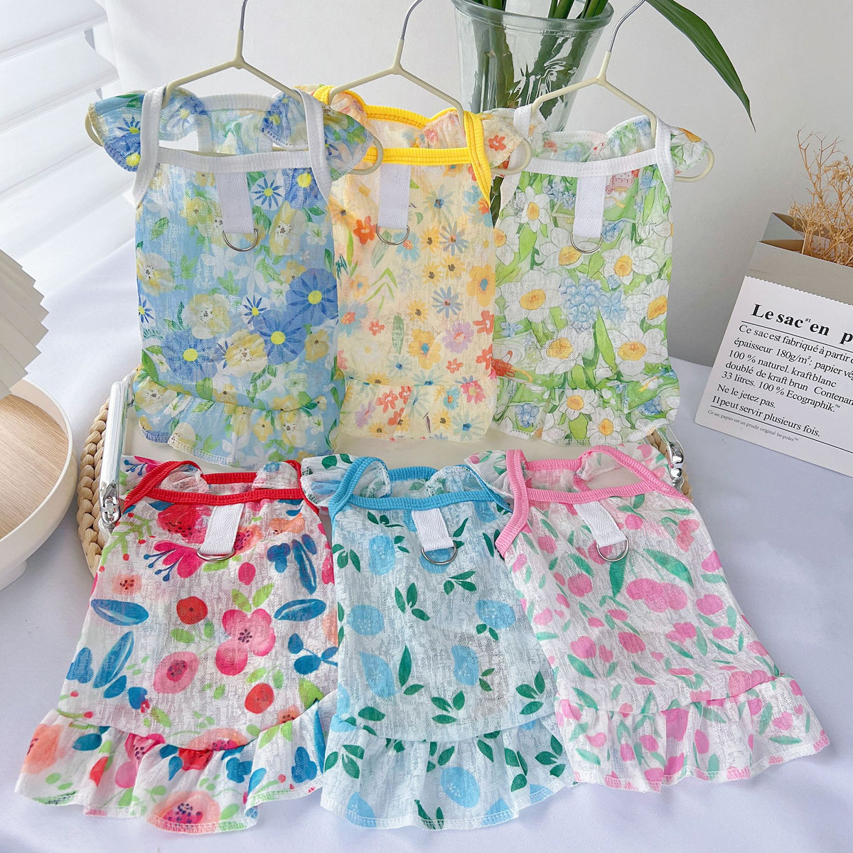 Pet Dog Cat Breathable Summer Sling Dress for Small Medium Large Breeds