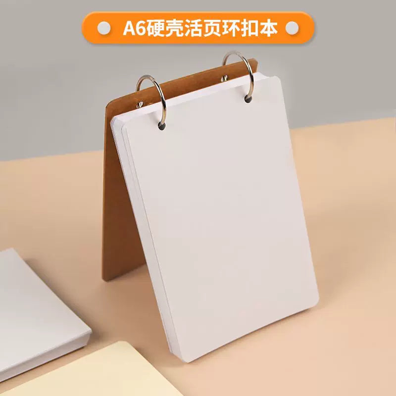 A6 Hardcover Loose-Leaf Notebook for English Vocabulary & Sketching, Portable & Detachable