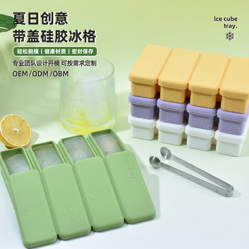 Silicone Ice Cube Tray for Whiskey and Cocktails, Easy Release, Food-Grade, Long Strip Design