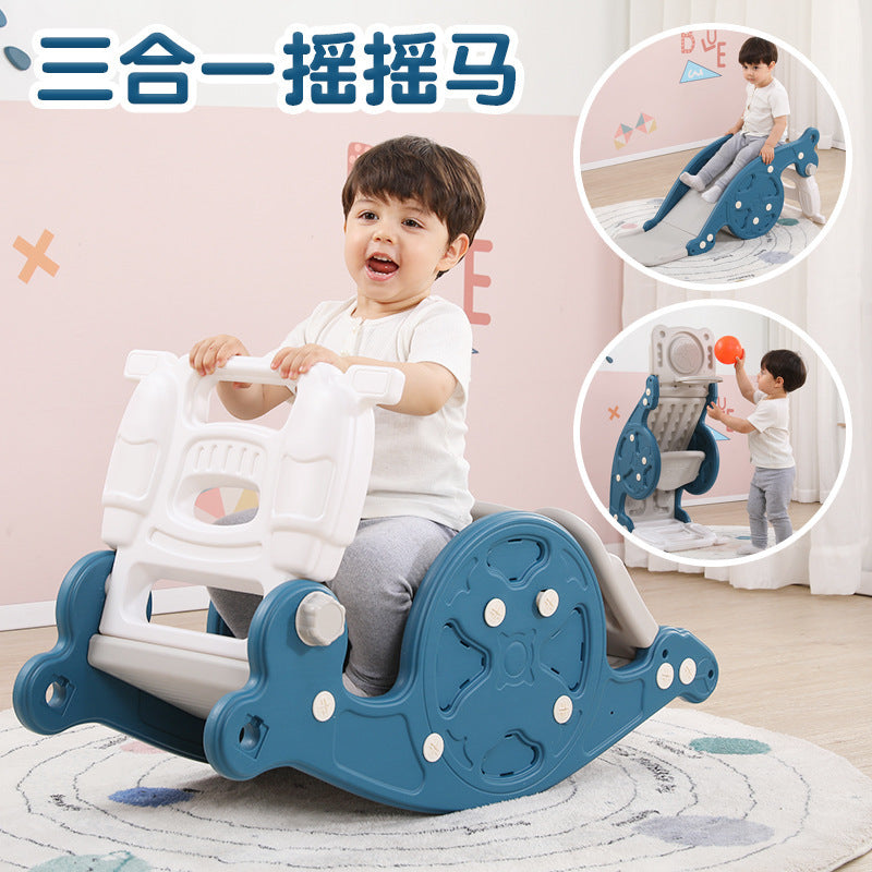 Kids' Foldable Indoor/Outdoor Plastic Slide for Toddlers and Young Children, 4-in-1 Activity Play Set