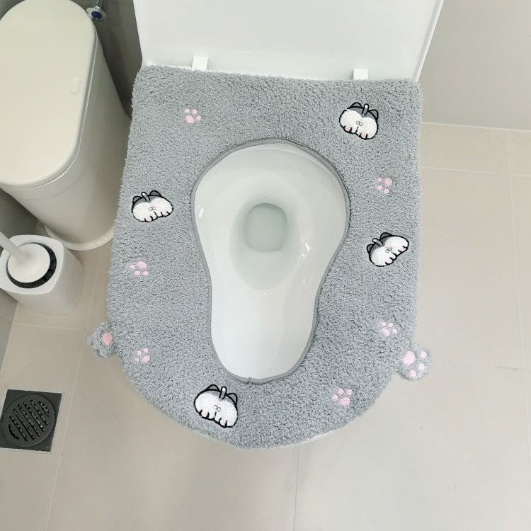 Plush Corgi Parent-Child Toilet Seat Cushion for Adults and Kids