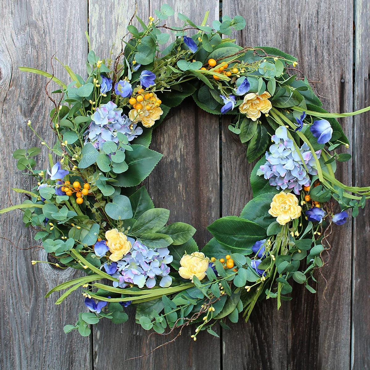 Easter Spring Summer Floral Wreath Hanging Decoration Artificial Flower Door Decor Photography Prop Home Rattan Ring Wall Decor