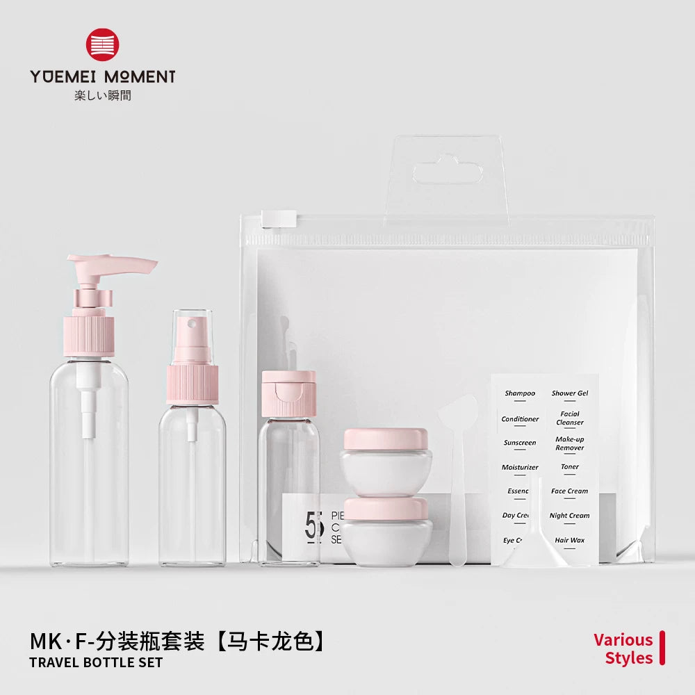 Portable Travel Bottle Set for Cosmetics, Shampoo, Lotion, and Shower Gel