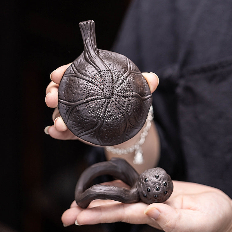 Creative Zisha Ceramic Tea Infuser and Filter Set for Kung Fu Tea Ceremony