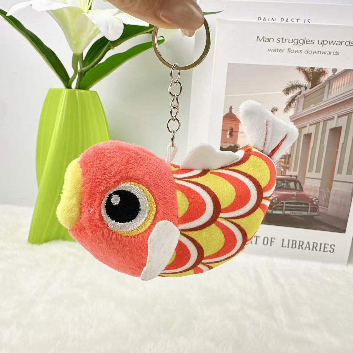Japanese Style Koi Fish Plush Keychain Pendant for Claw Machine Prizes