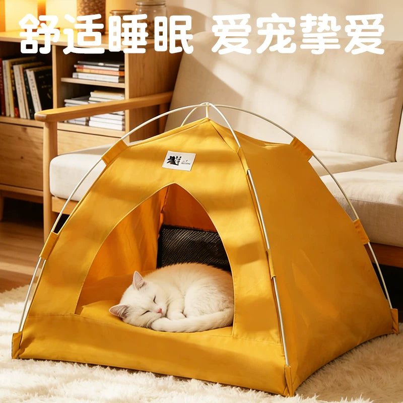 Pet Tent Bed for Cats and Small Dogs, Breathable Washable Indoor Pet House, All-Season Comfort