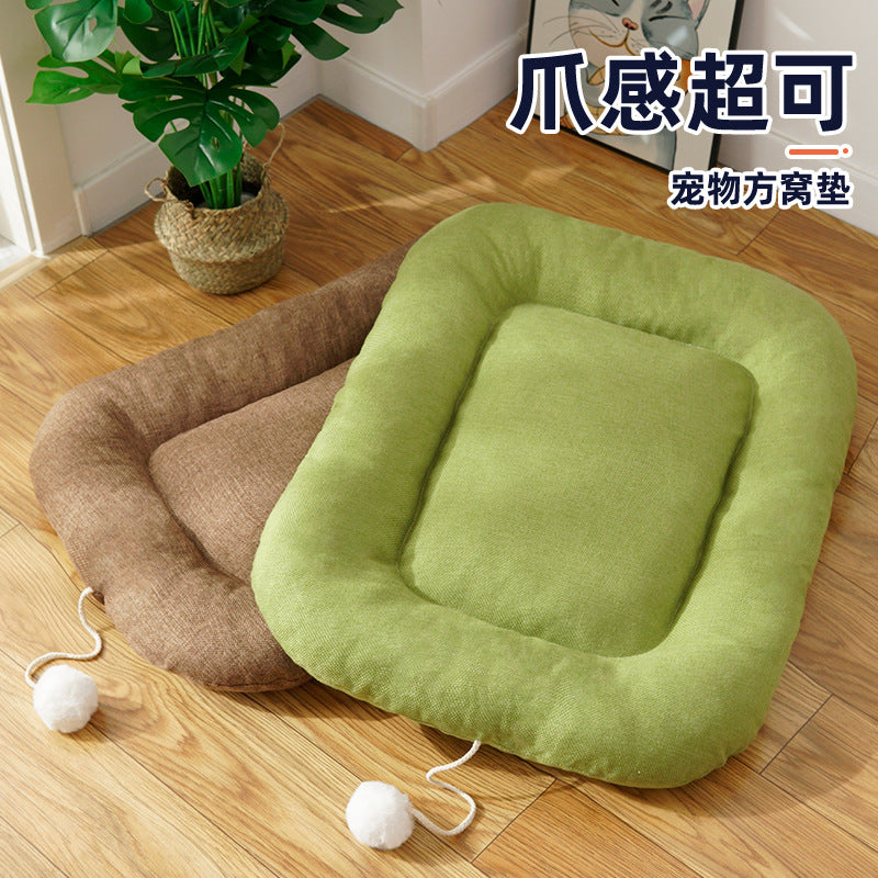 Pet Cooling Mat for Cats and Dogs, Linen-Imitation, All-Season Use