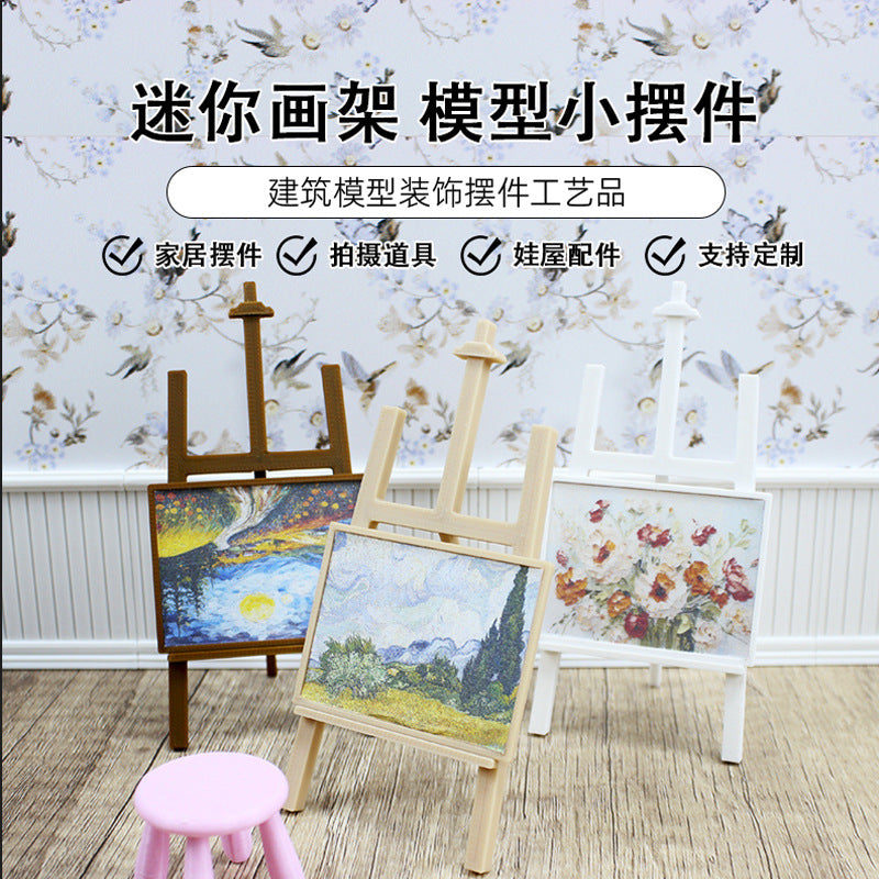 1:12 Dollhouse Miniature Easel with Painting Model for BJD Scene Props