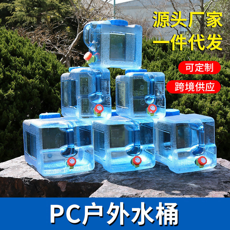 Portable Water Storage Container with Faucet for Outdoor Camping and Home Use