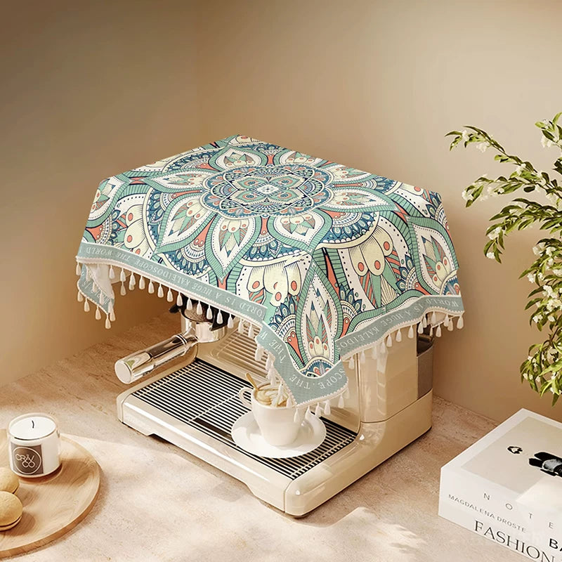Dust Cover Cloth for Coffee Machine Stand Mixer Air Fryer Refrigerator Radio Multi-functional Appliance Cover with Tassels