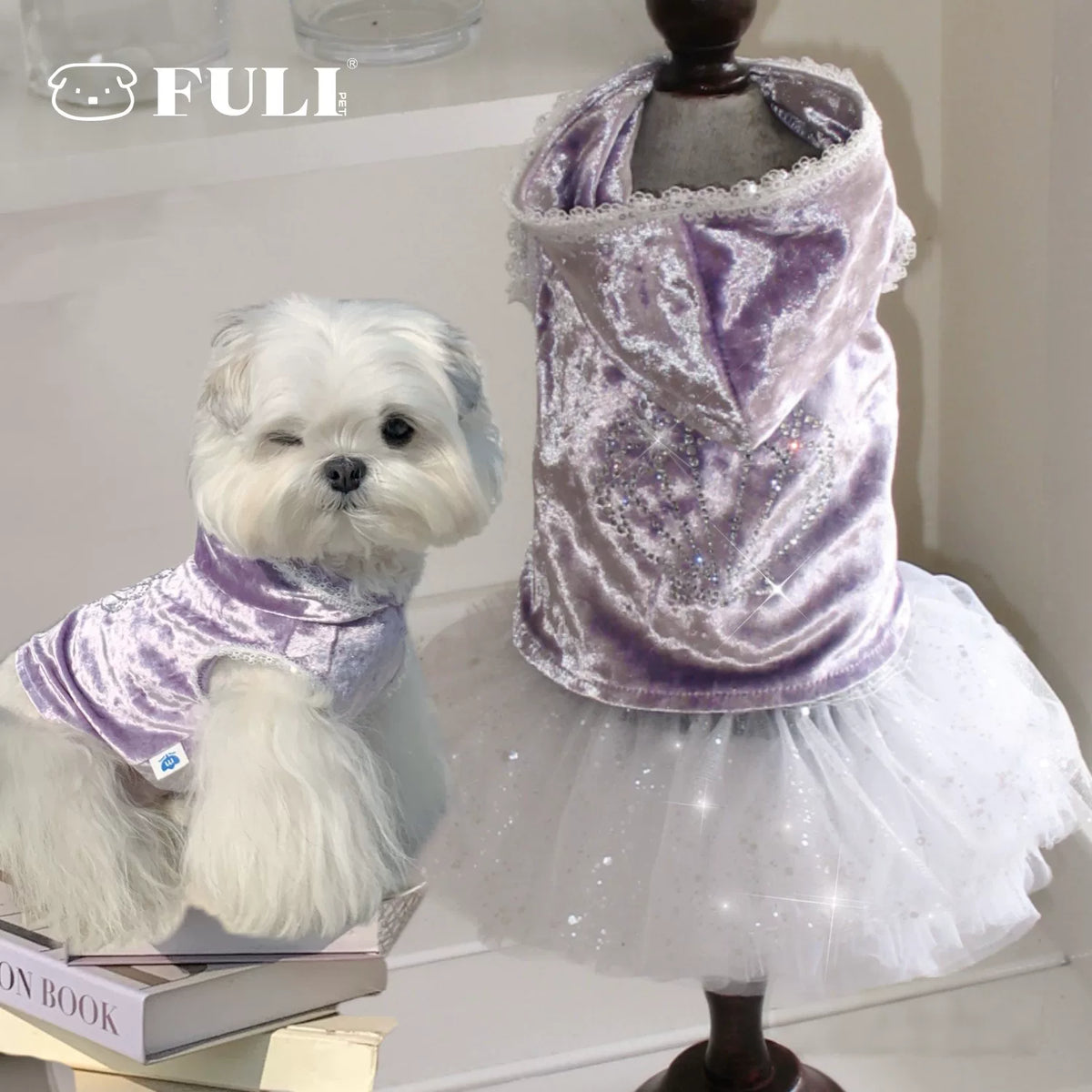 FULIPET Velvet Pet Hoodie for Small Dogs - Holiday Collection
