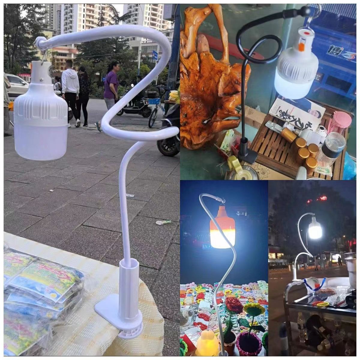 Portable Clamp-On Light Stand for Outdoor Stalls and Tabletops