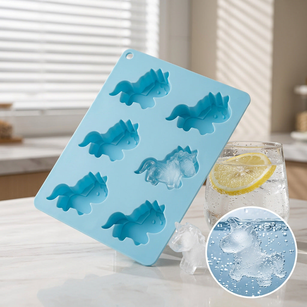 Hot-Selling Food-Grade Silicone Ice Cube Tray, 6-Cavity Pony Shape Ice Mold, High Temperature Resistant Ice Box