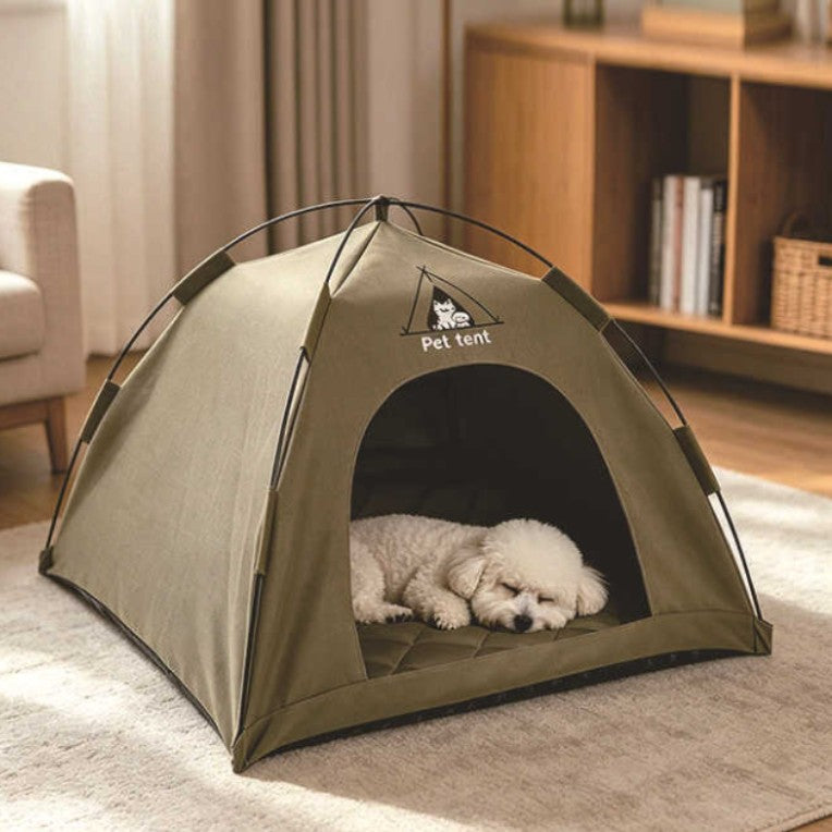 Pet Tent House for Cats and Small Dogs, All-Season Outdoor Sunshade Pet Bed