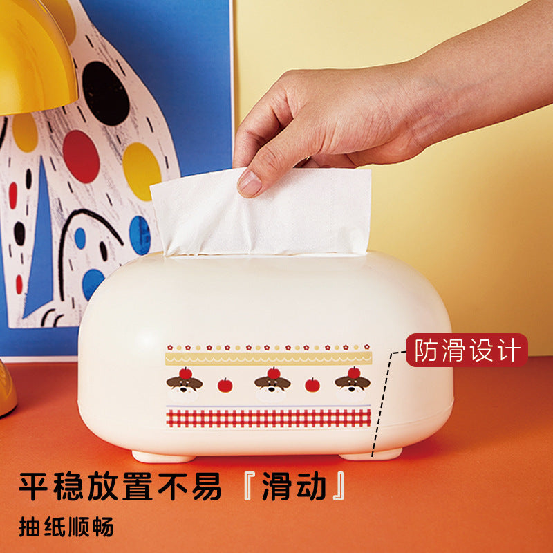 Cartoon Dog Tissue Box for Home Living Room Coffee Table - Paper Towel Dispenser and Storage Organizer