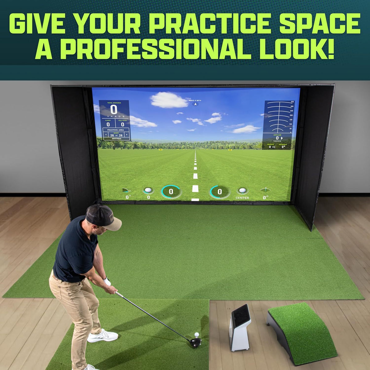 Portable Golf Hitting Mat for Indoor Practice and Chipping
