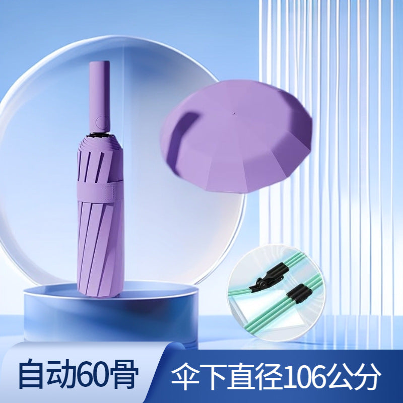 Automatic Folding Umbrella Windproof UV Protection Sun Rain Umbrella
