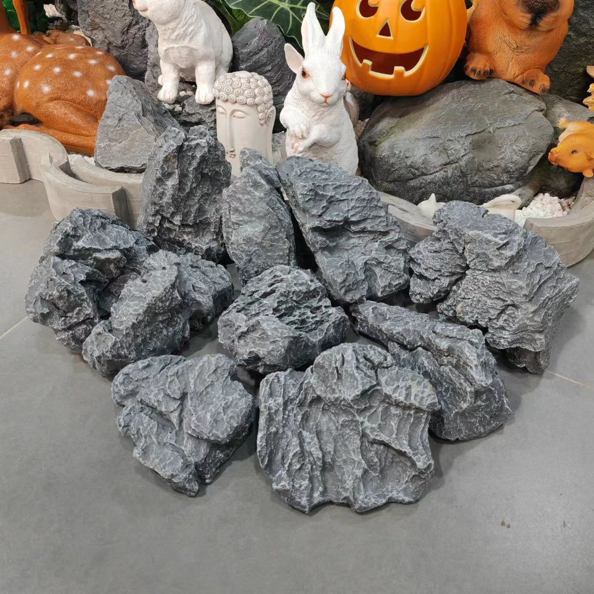 Miniature Fiberglass Dragon Stone Ornament for Micro Landscape Decor