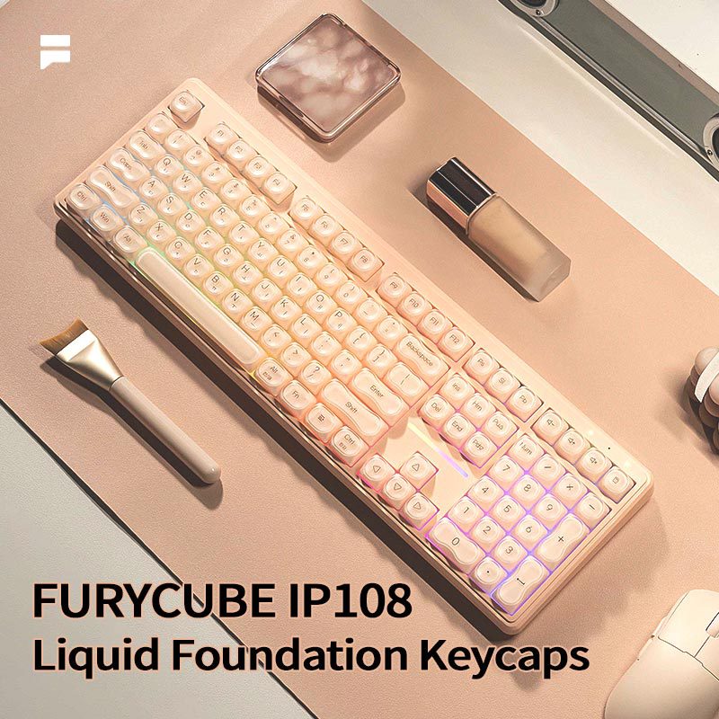 FURYCUBE IP108 Mechanical Feel Wireless Bluetooth Keyboard with RGB Backlight