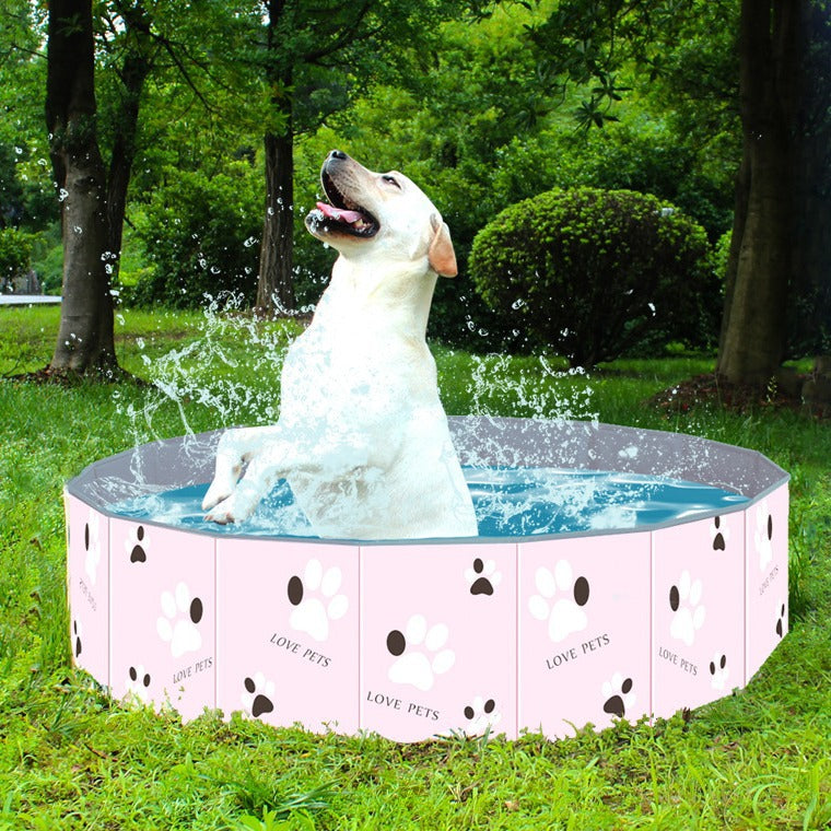 Foldable Pet Swimming Pool and Bathtub for Dogs and Cats, Portable Collapsible Pet Bathing Tub
