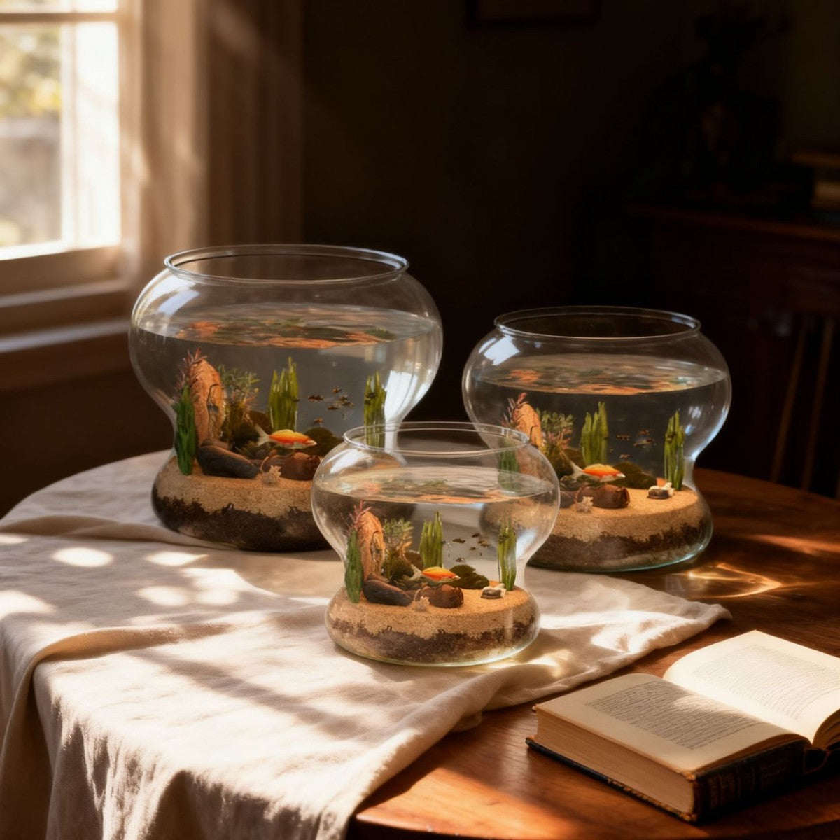 Desktop Ecological Fish Tank for Goldfish and Aquatic Plants