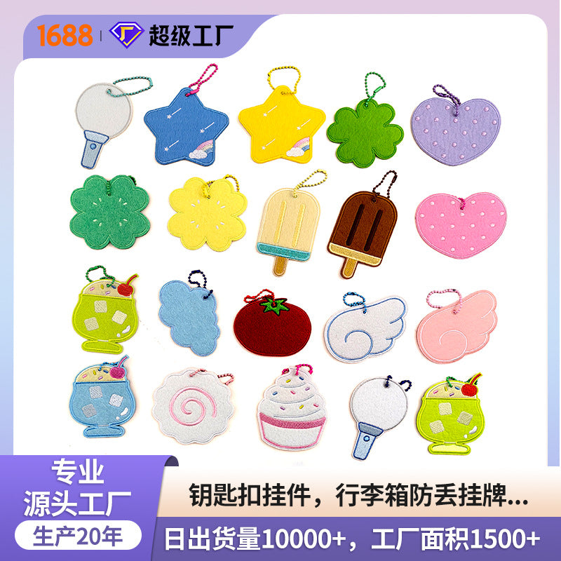 Embroidered DIY Keychain Luggage Tag Patches for Bags