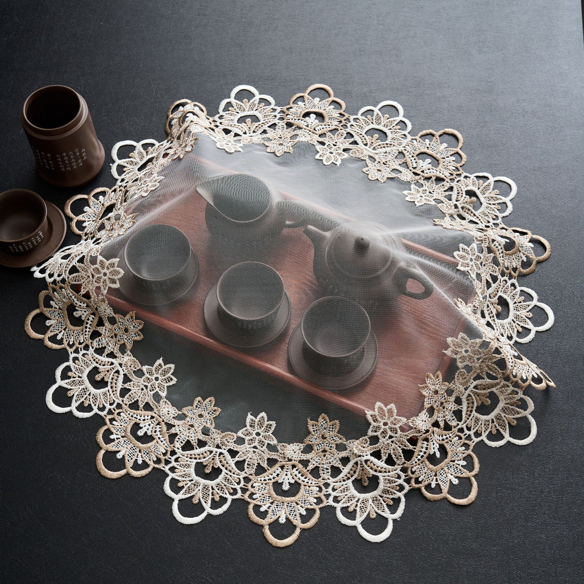 Lace Mesh Dust Cover for Tea Sets, Telephones, and Fruit Plates