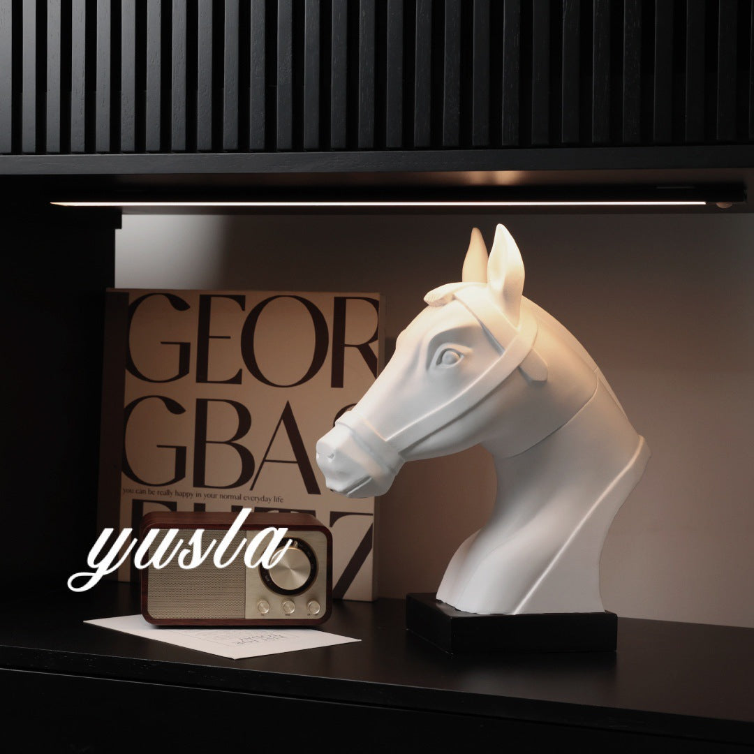 Modern French Retro Horse Head Sculpture for Home and Office Decor
