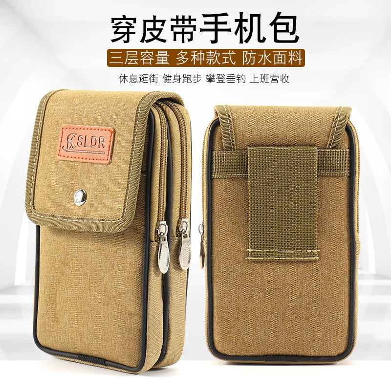 Men's Belt Clip Phone Pouch for Work, Multi-functional Waist Bag for Tools and Smartphones