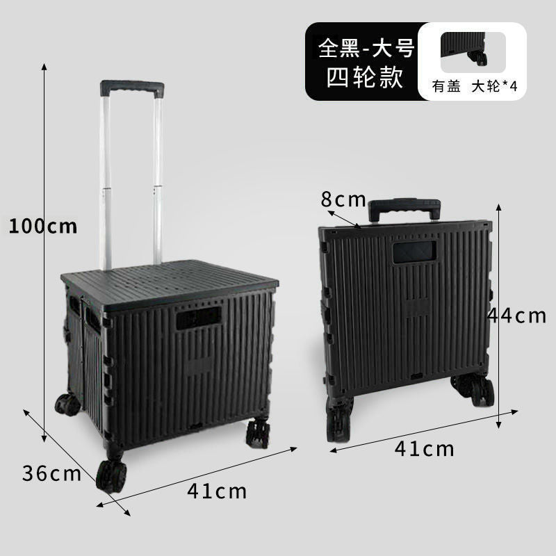 Foldable Shopping Cart with Wheels for Groceries, Camping, and Hauling