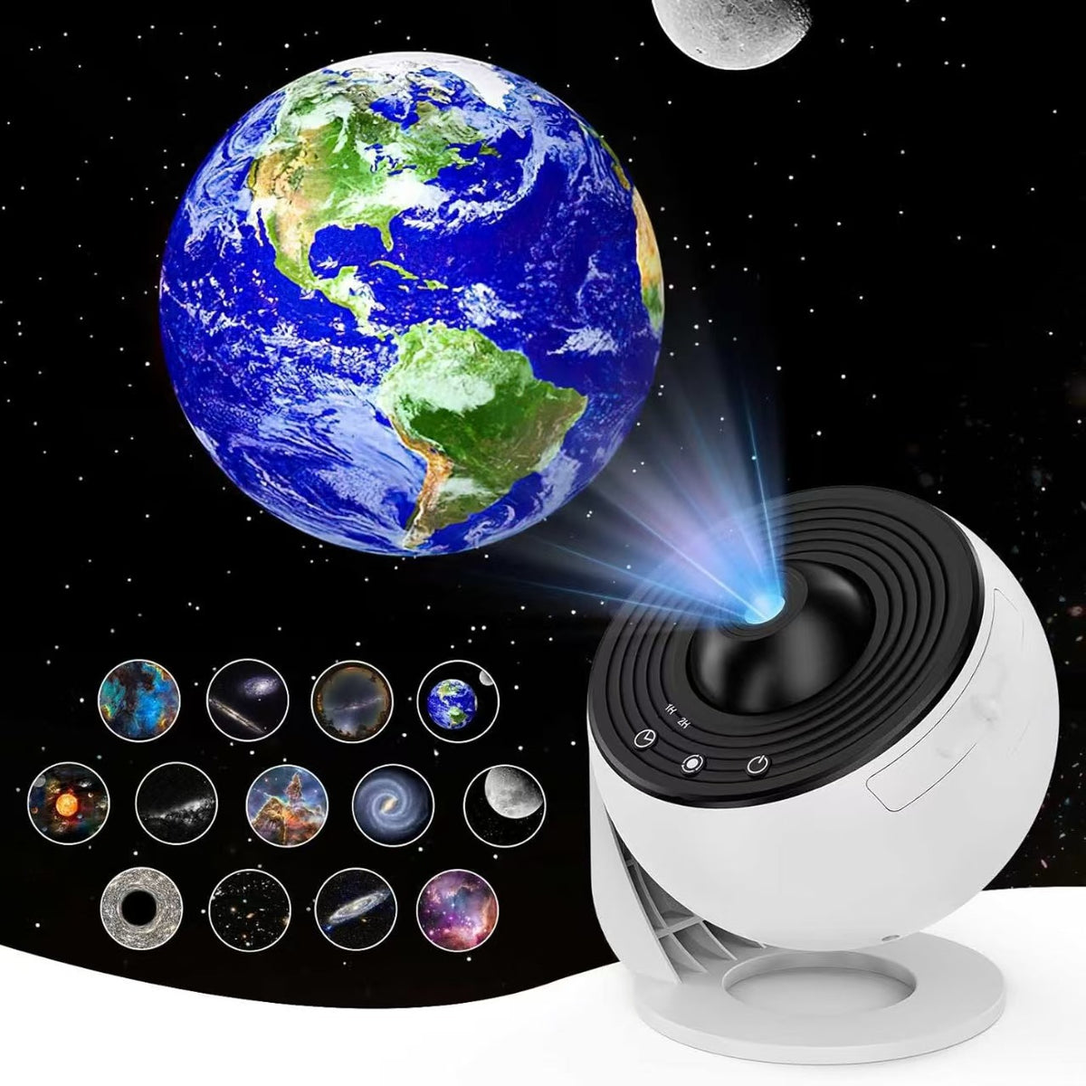 Galaxy Star Projector Night Light with 13 Films, HD Focus Moon Earth Projector Lamp