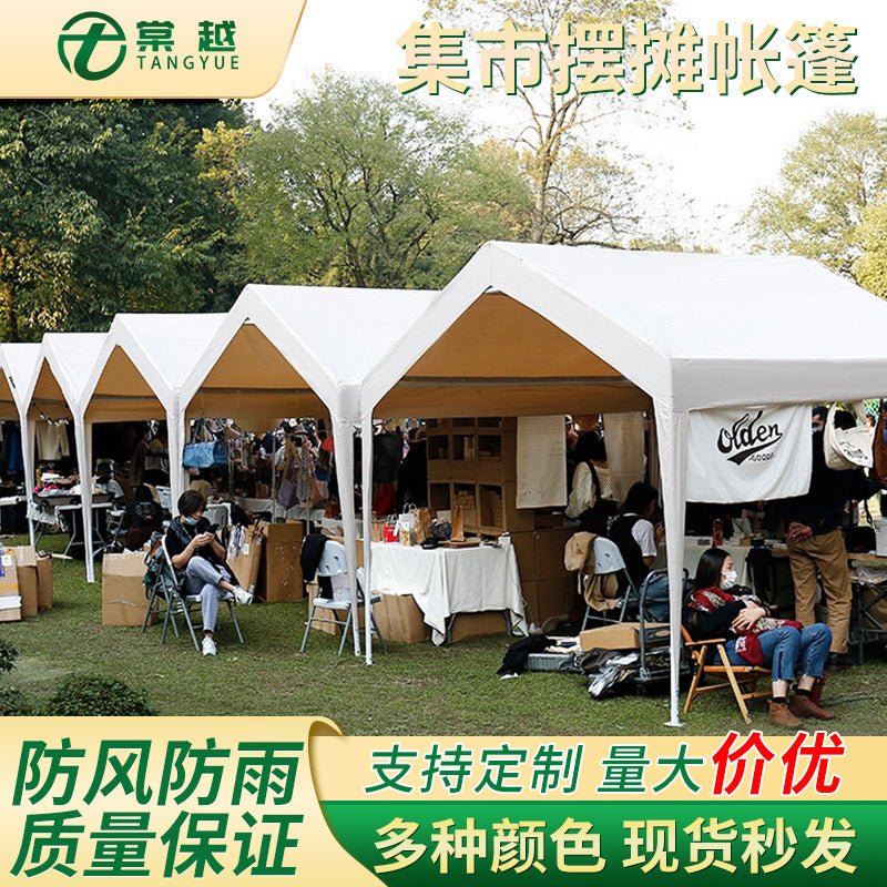 Outdoor Stall Tent Canopy with Sidewalls, Simple Gazebo Tent Top, Four-Leg Umbrella Rain Shelter for Night Market Stalls Commercial Use