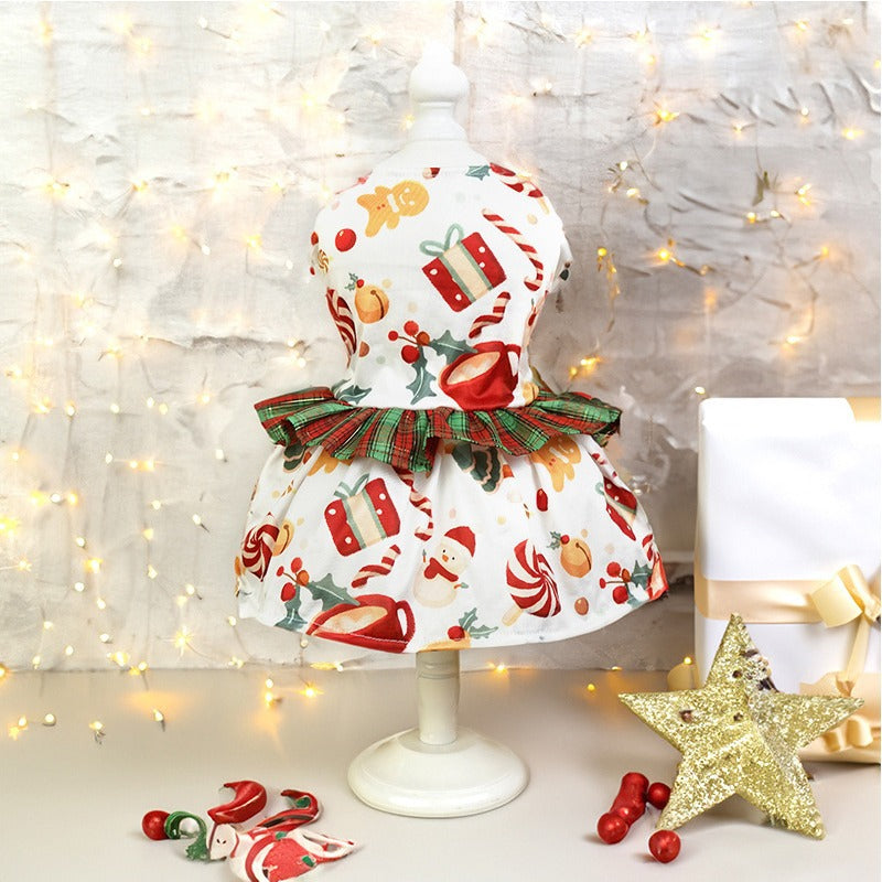 Pet Christmas Plaid Dress for Dogs