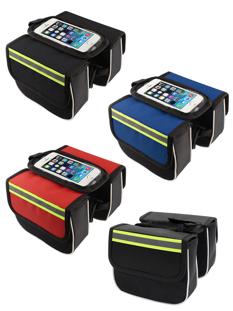 Bicycle Hard Shell Top Tube Bag, Bike Front Frame Bag for Mountain Road Bikes, Phone Storage Pouch