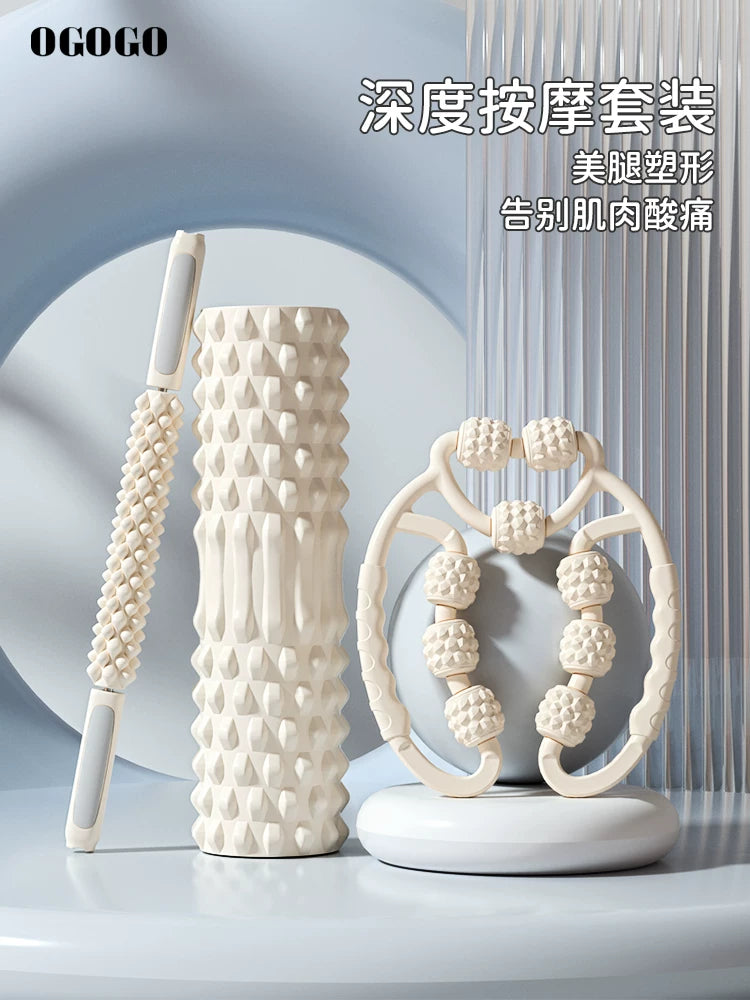 Foam Roller and Massage Stick Set for Yoga, Pilates, Muscle Recovery, and Leg Slimming