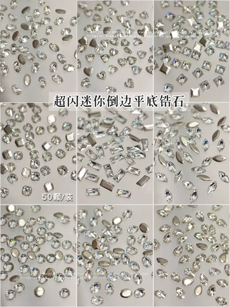 Zircon Nail Art Rhinestones Flat-Bottomed Mini Teardrop Heart Pigeon Egg Nail Diamonds