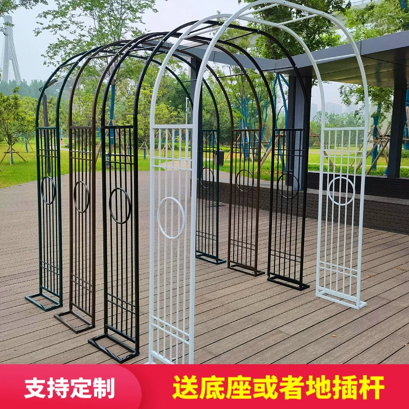 Chinese Style Garden Arch Trellis for Climbing Plants, Roses, and Grapes