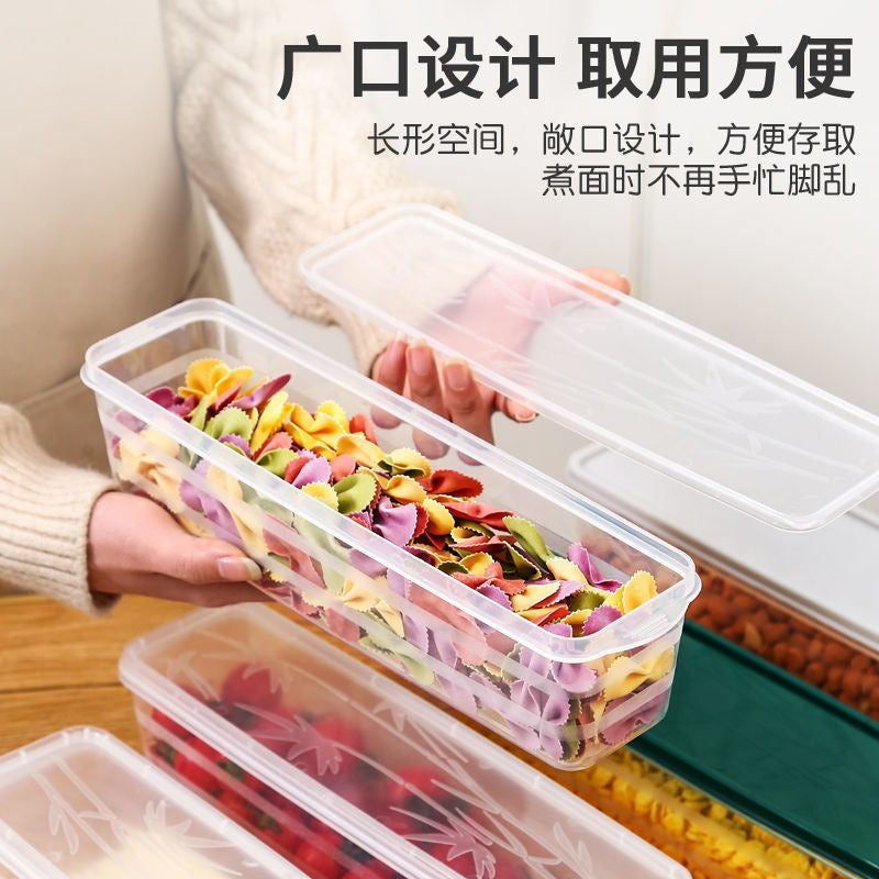 Rectangular Noodle Storage Box with Lid for Spaghetti and Grains, Kitchen Food Container