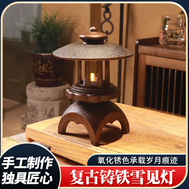 Vintage Cast Iron Snow Viewing Lantern Dome Oil Lamp