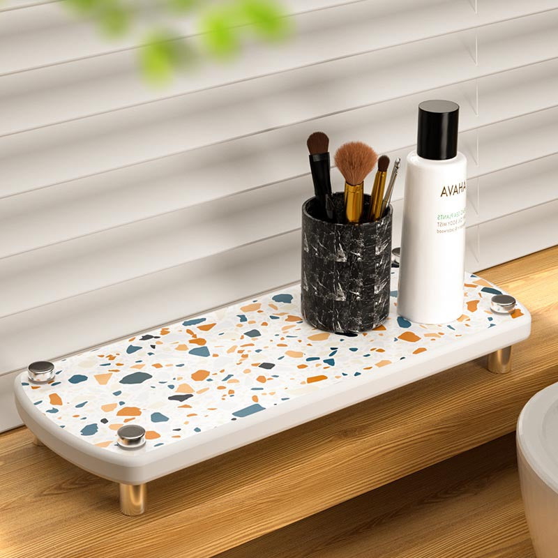 Diatomaceous Earth Absorbent Coaster Tray for Toothbrush Cups and Bathroom Storage