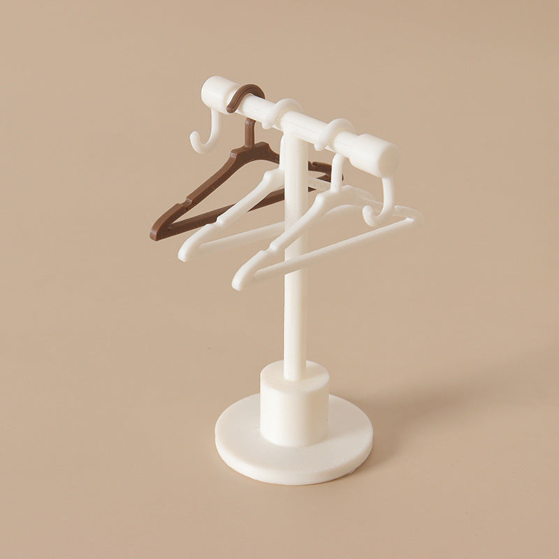 Dollhouse Miniature Clothes Rack with Hangers
