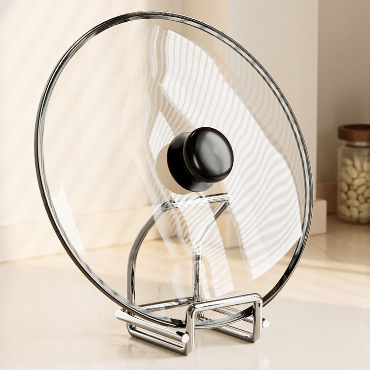 Stainless Steel Pot Lid and Cutting Board Holder for Countertop