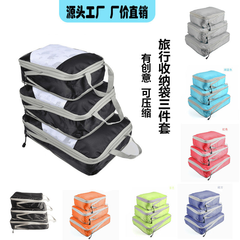 4-Piece Travel Compression Packing Cubes Set for Luggage Organization