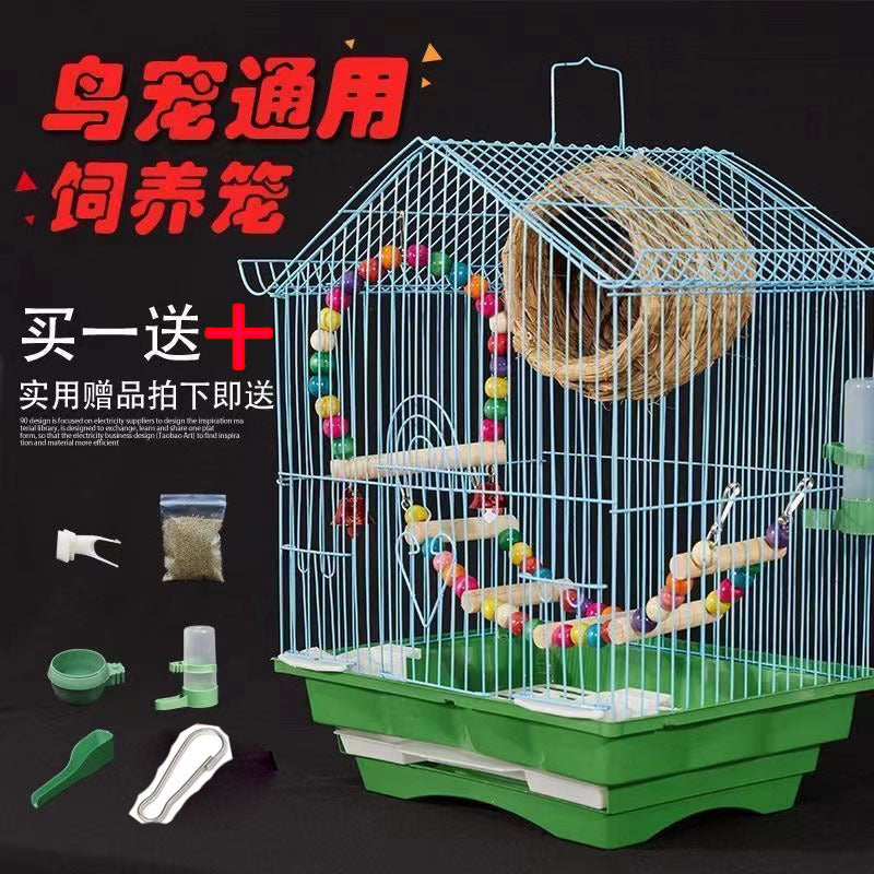 Metal Roof Decorative Bird Cage for Parakeets, Finches, Peonies, Iron Art Breeding Cage, Small Bird House