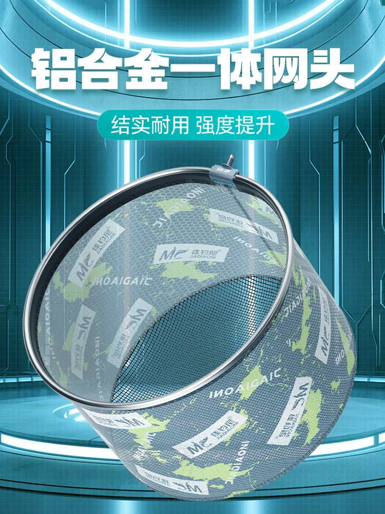 JiaDiaoni Foldable Stainless Steel Fishing Landing Net Head Anti-Snagging Lightweight for Competition Fishing