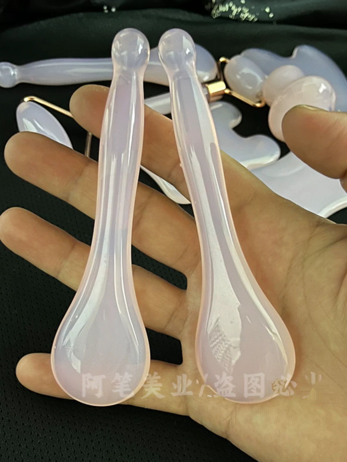 Natural Jade Gua Sha Board and Massage Stick Set for Face and Body