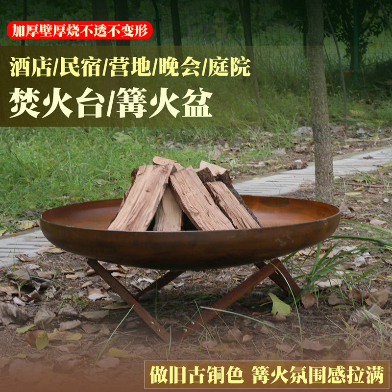 Outdoor Fire Pit Brazier for Camping Patio Bonfire Wood Burning Charcoal Heater