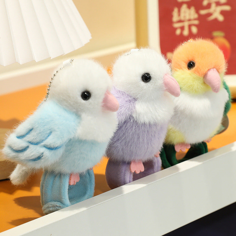 Cute Parrot Plush Toy Snap Bracelet or Keychain Bag Charm