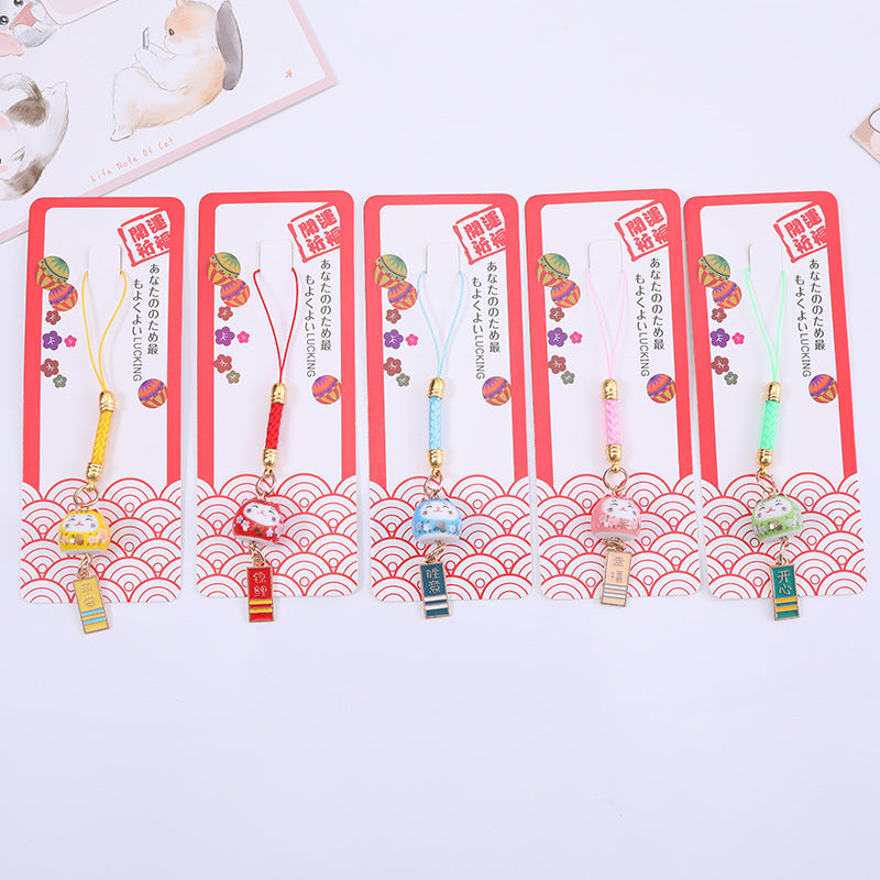 Lucky Cat Ceramic Keychain Charm for Bags and Gifts
